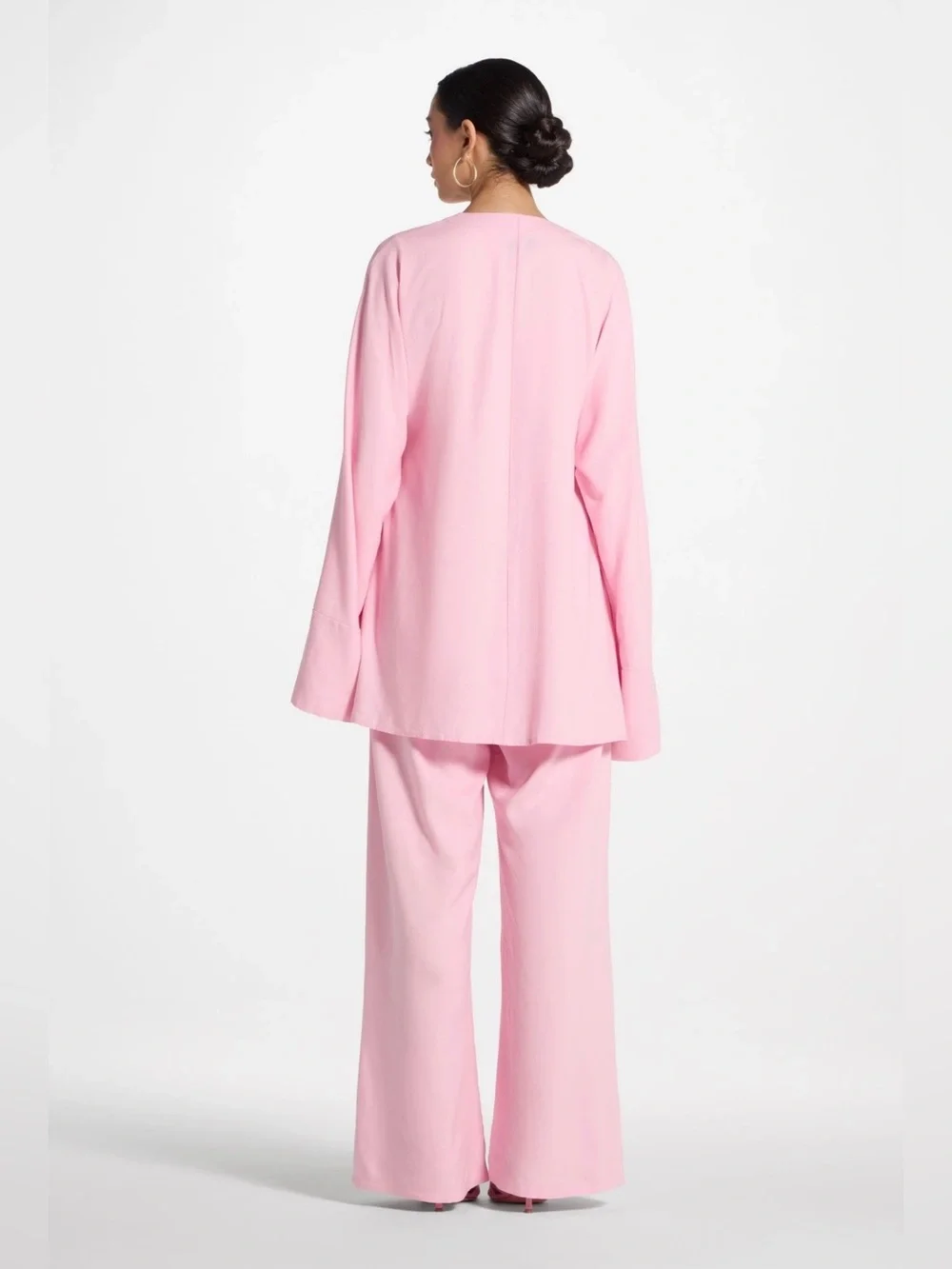 Veiled Collection Linen Top And Pants Matching Set